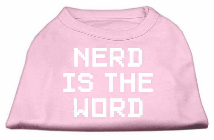 Nerd is the Word Screen Print Shirt Light Pink XL